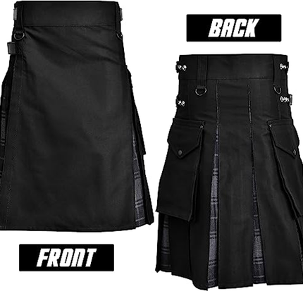 Hybrid Utility Kilt for Men (Gray Highlander) with modern design and practical features.