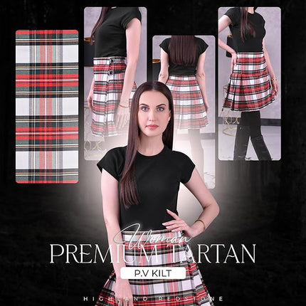 Women's PV Kilt in Dress Stewart Tartan