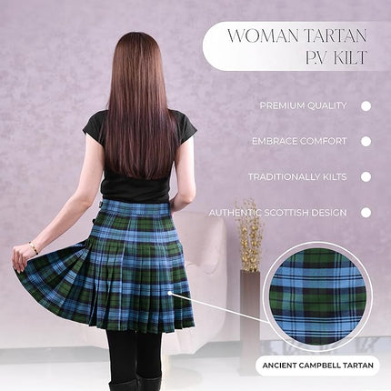 Women's PV Kilt in Ancient Campbell Tartan