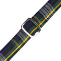 Dress Gordon Tartan Dog Collar with blue, green, and white pattern, showcasing stylish design and high-quality materials.