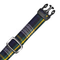 Dress Gordon Tartan Dog Collar with blue, green, and white pattern, showcasing stylish design and high-quality materials.