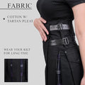 Black Hybrid Kilt for Women with Adjustable Straps