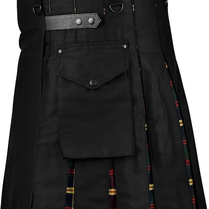 Leathernecks US Marine Corps Hybrid Utility Kilt for Men - Scottish Traditional Kilt with Flashes