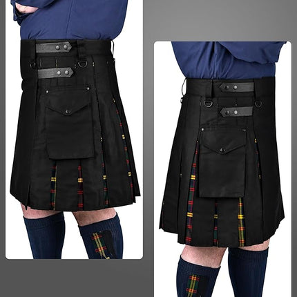 Leathernecks US Marine Corps Hybrid Utility Kilt for Men - Scottish Traditional Kilt with Flashes