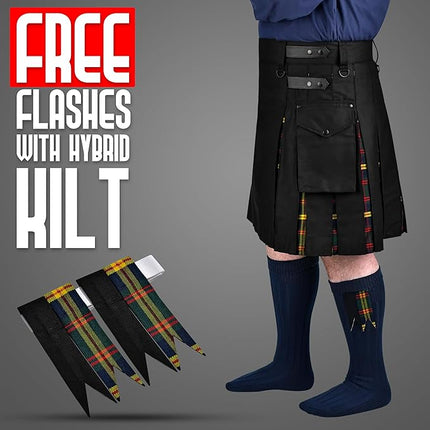 Leathernecks US Marine Corps Hybrid Utility Kilt for Men - Scottish Traditional Kilt with Flashes