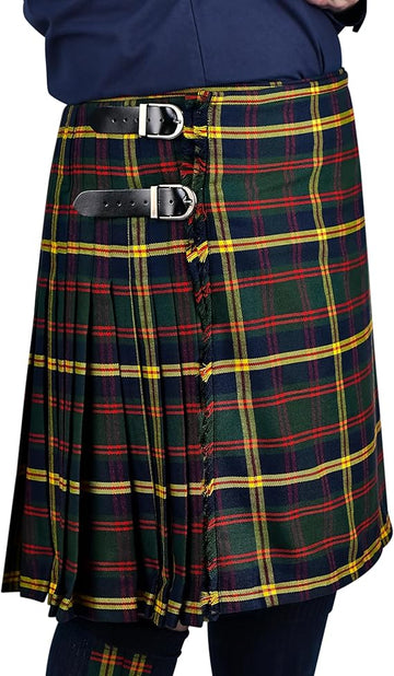 Leathernecks US Marine Corps Kilt for Men in Scottish tartan, crafted from polyviscose fabric, 8-yard traditional men's kilt.