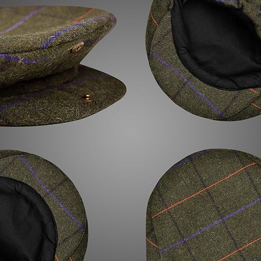 Gatsby Hat Blend Wool Vintage Flat Ivy Cabbie Cap in Greenish Brown, featuring a classic flat cap design made from high-quality wool blend.