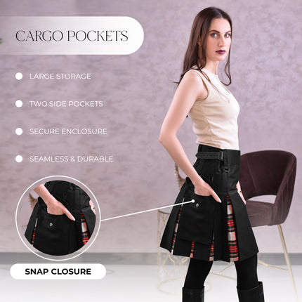 Women's Hybrid Utility Kilt in Dress Stewart Tartan