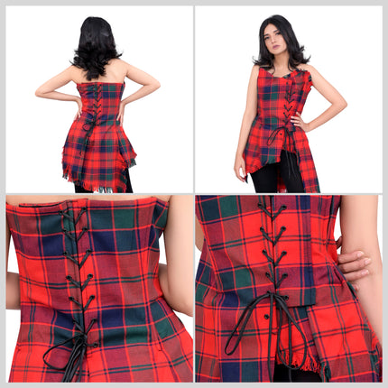 Bella Tartan Corset (Robertson Red)