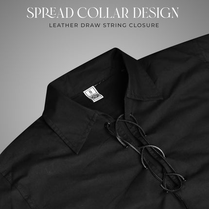 Highland Black Kilt Shirt, made from high-quality fabric, perfect for formal and casual Scottish attire.