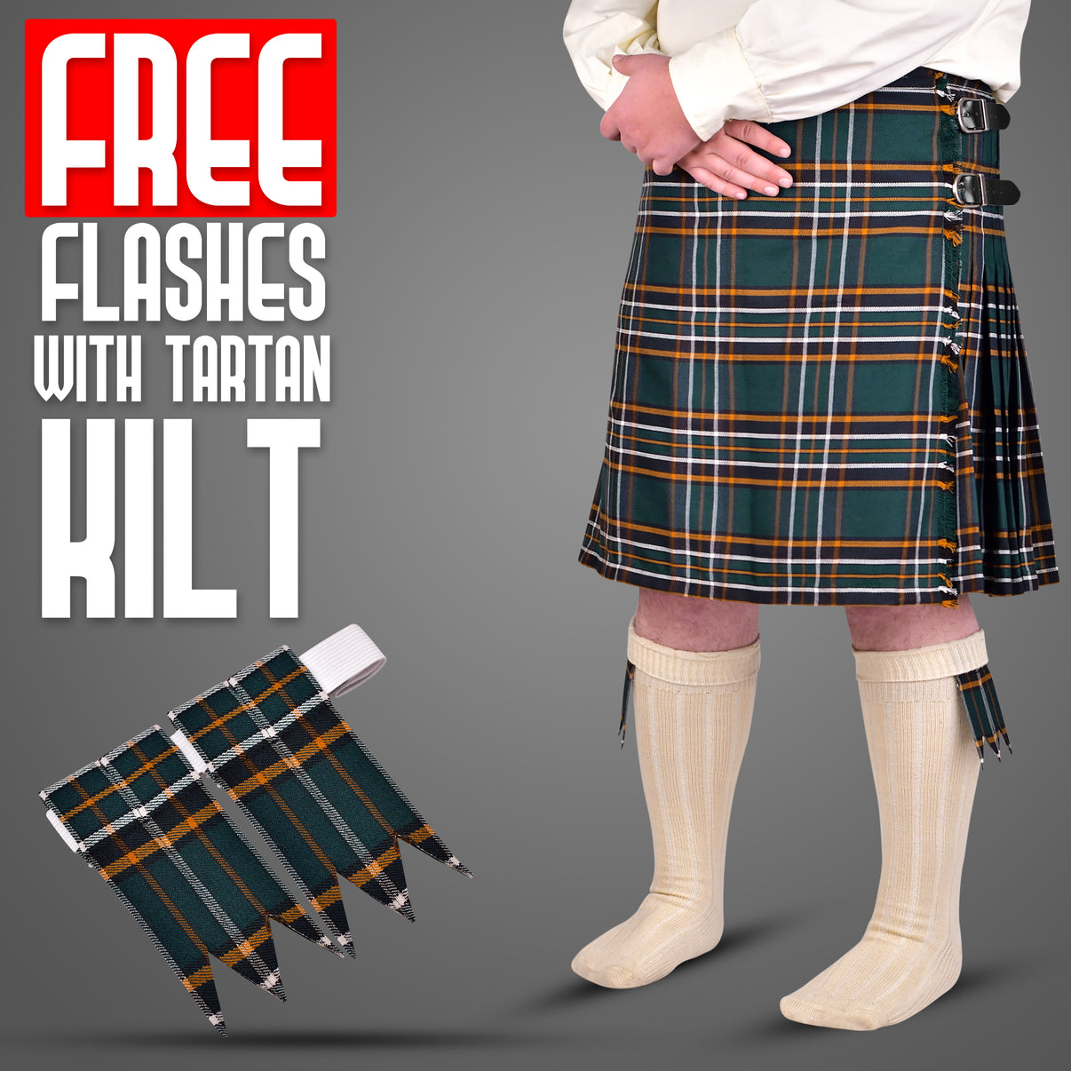 Irish Heritage Traditional Tartan Kilt for Men | Poly-viscose 8 Yard ...