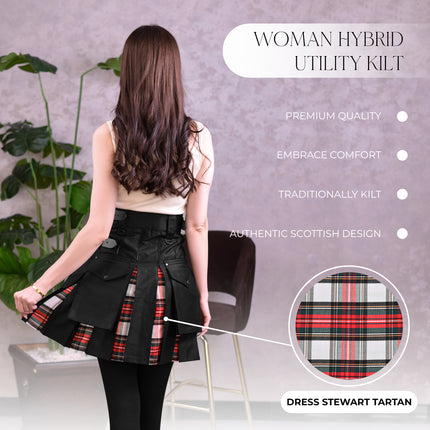 Women's Hybrid Utility Kilt in Dress Stewart Tartan