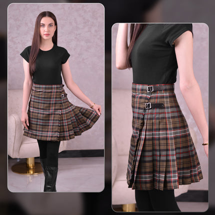 Women Tartan P.V Kilt (Scottish National Weathered)