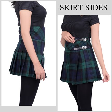 Women Tartan Billie Skirts (Black Watch)