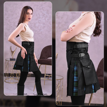 Women's Hybrid Utility Kilt in Ancient Campbell Tartan