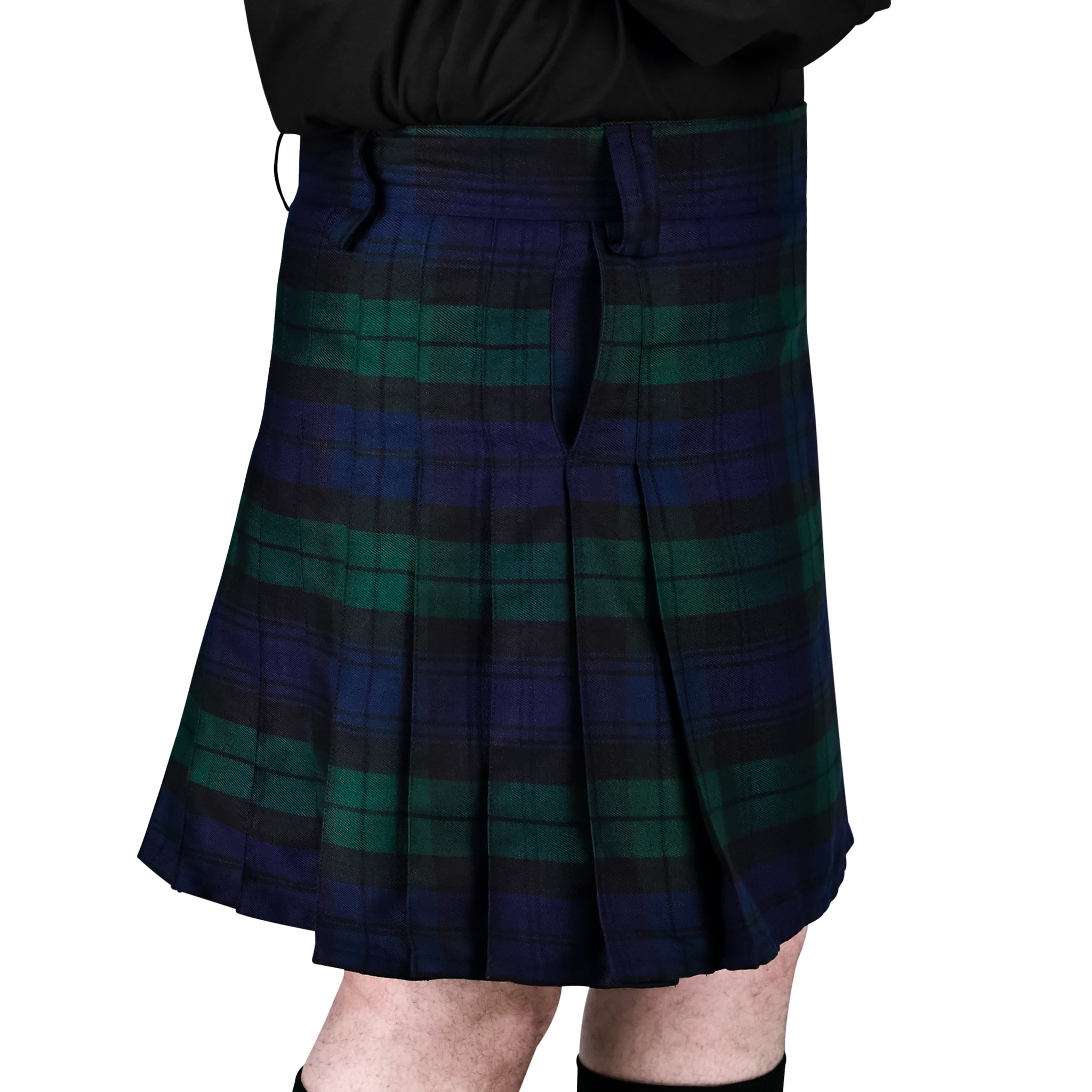 Kilt for Men Black Watch Athletic Kilt - Traditional Scottish Tartan Polyviscose 8 Yard Tradition Mens kilt