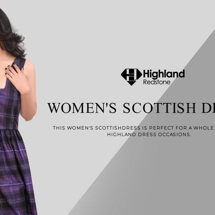 Authentic Scottish Dress in Passion of Scotland Purple Tartan