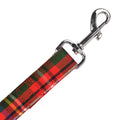 Royal Stewart Tartan Dog Leash with classic red, green, blue, and yellow pattern