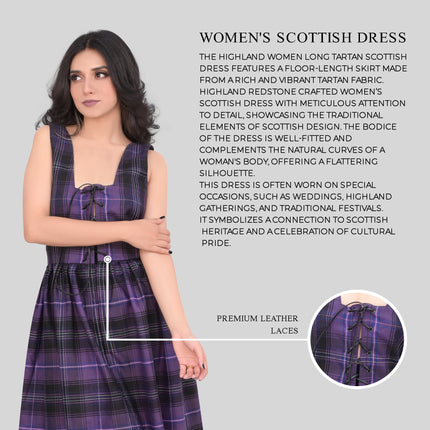 Authentic Scottish Dress in Passion of Scotland Purple Tartan