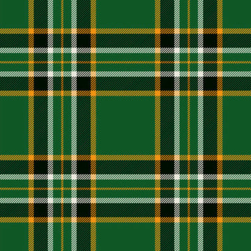 Irish Heritage Tartan pattern featuring green, blue, and gold hues, ideal for traditional Irish wear.