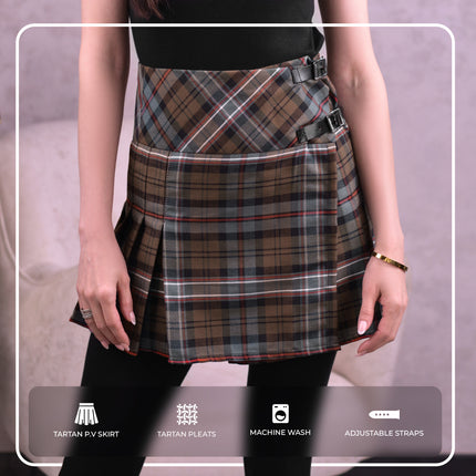 Women Tartan P.V Skirt (Scottish National Weathered)