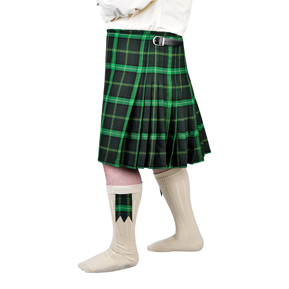 Pack of 5 St Patrick’s deal (Celtic PV kilt with Flashes, Black Raabbit Fur Sporran, Tam o Shanter, Pin and Cream Hose)