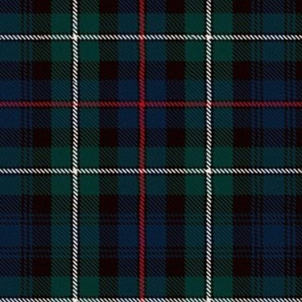 Mackenzie tartan kilt with deep blue and green pattern