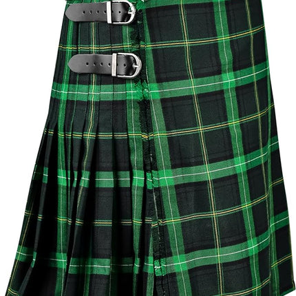 Celtic Tartan Scottish Kilt for Men, 8-yard traditional kilt made from durable polyviscose fabric, showcasing the iconic Celtic tartan design.