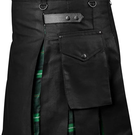 Celtic Hybrid Utility Kilt for Men - Scottish Traditional Design with Flashes