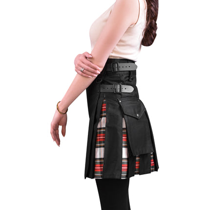 Women's Hybrid Utility Kilt in Dress Stewart Tartan