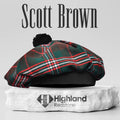 Scott Brown Tam O'Shanter hat with pompom, traditional Scottish cap